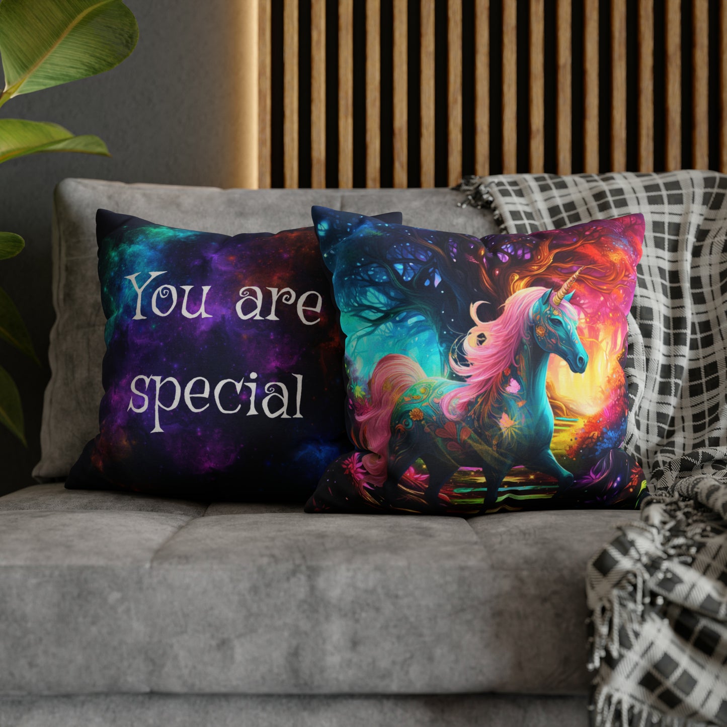 Cojín Cuadrado - Unicornio Luna 2