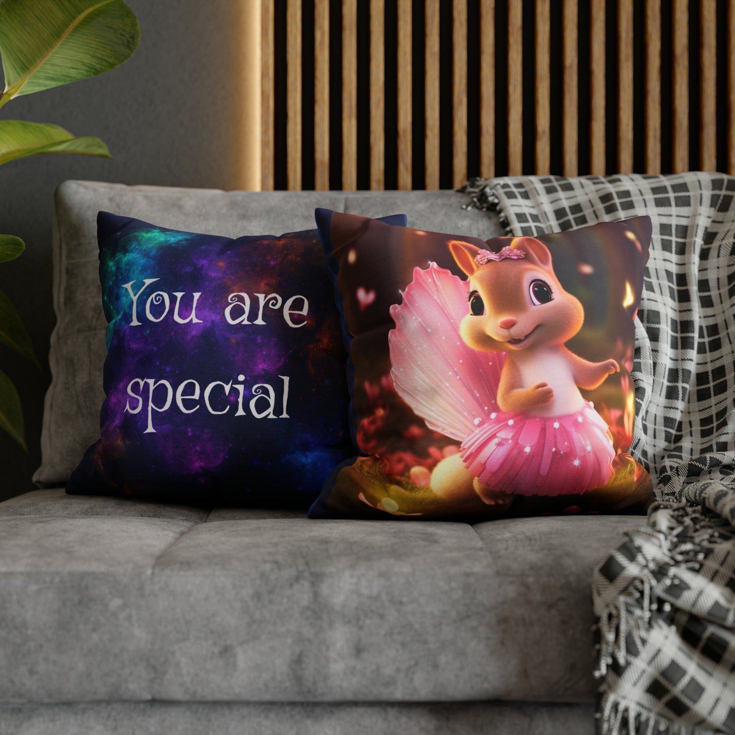 Cojín Cuadrado - Linda Ardilla Bailarina