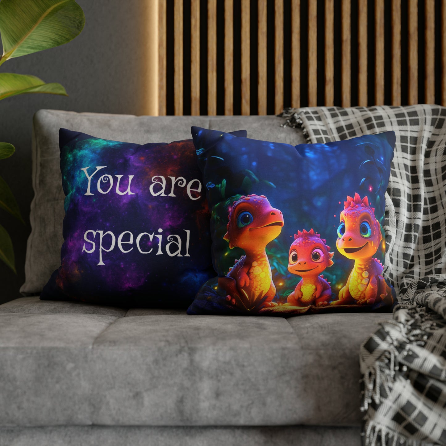 Cojín Cuadrado - Lindo Dinosaurio 1