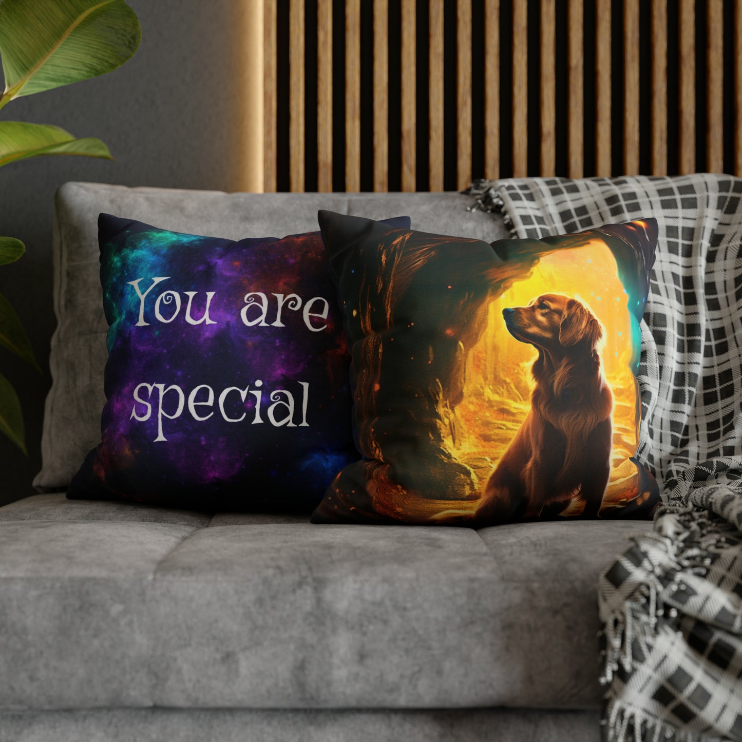 Cojín Cuadrado - Perro Golden Retriever