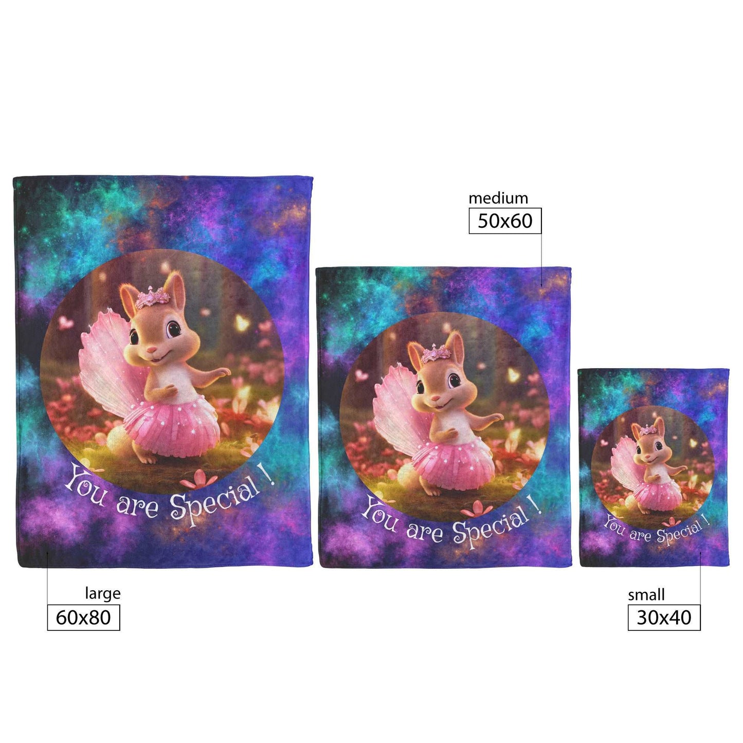 Fleece Blanket - Lily the Cute Ballerina Squirrel