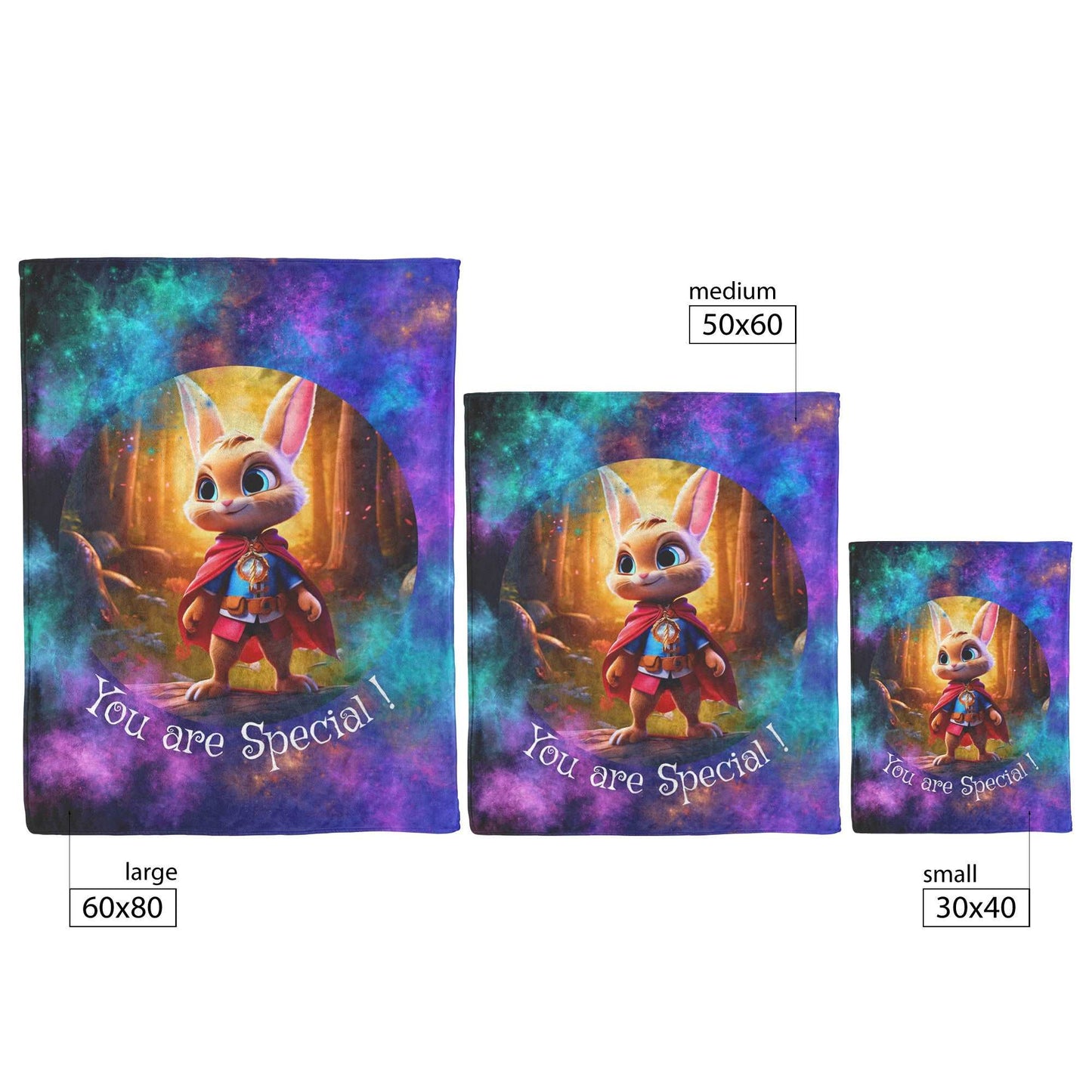 Fleece Blanket - Superhero Rabbit Benny