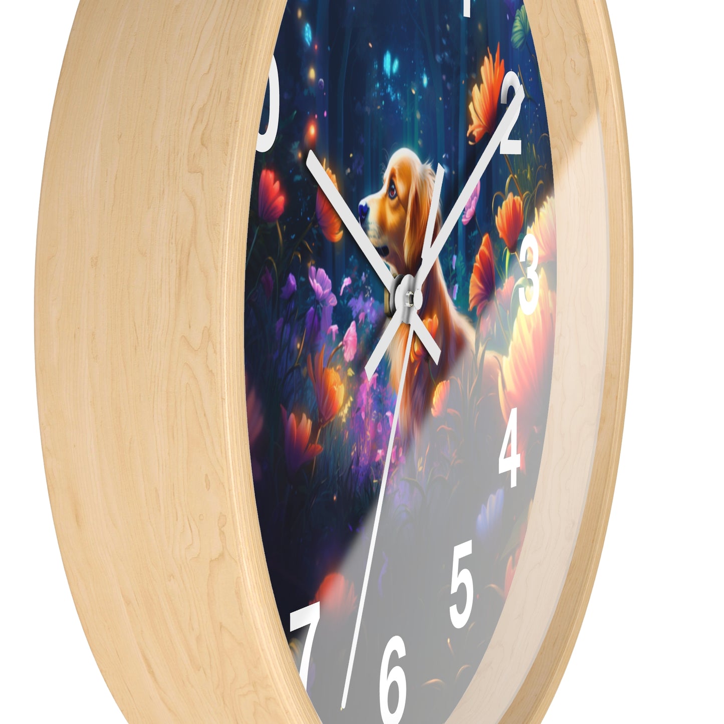 Wall Clock - Cute Golden Retriever Dog