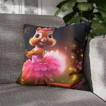 Square Pillow - Cute Ballerina Lily