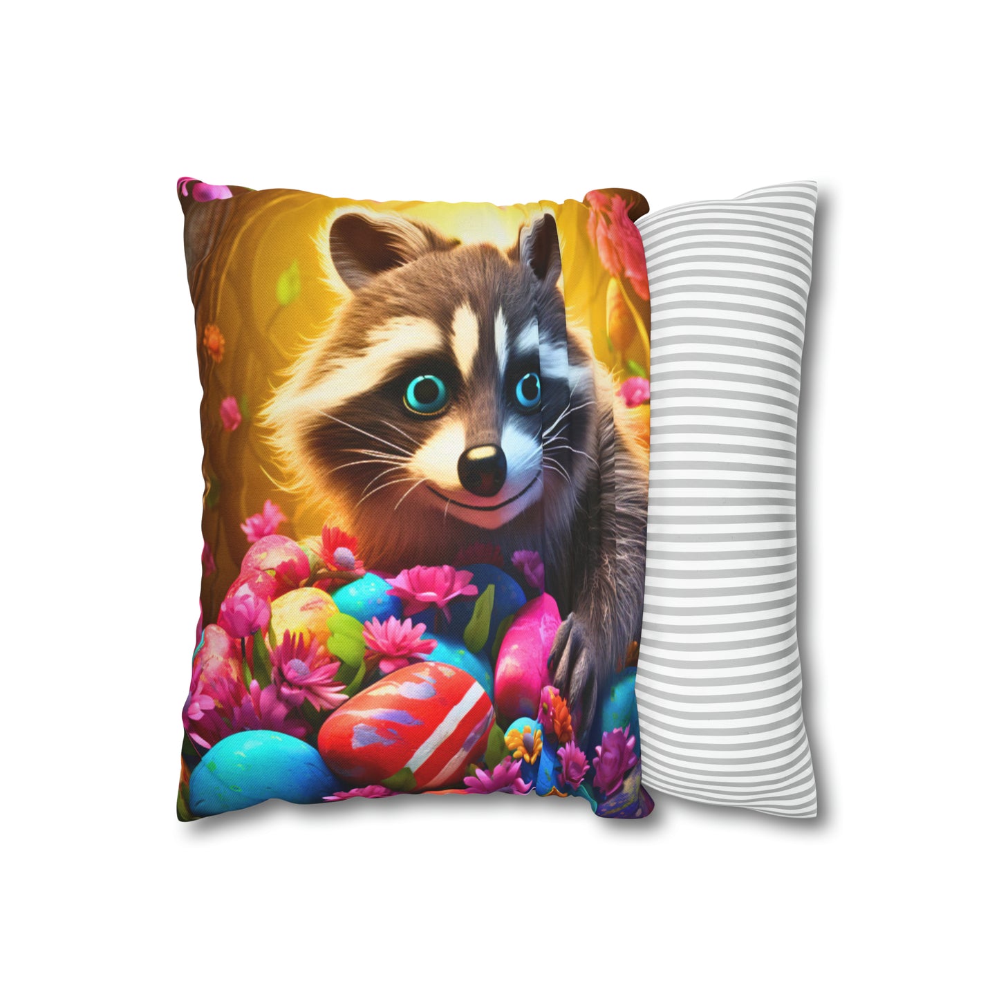 Square Pillow - The Raccoon Who Stole Easter