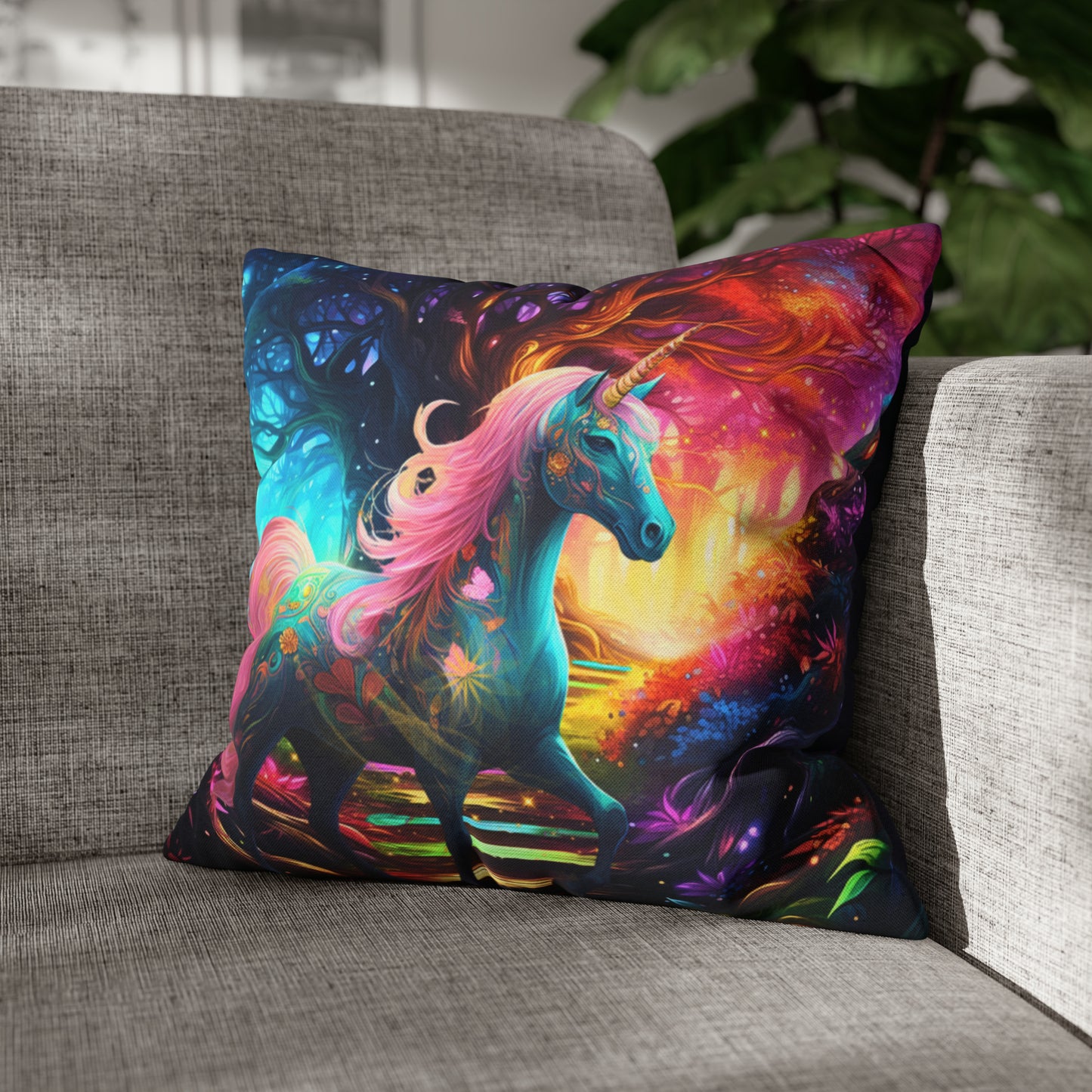 Square Pillow - Unicorn Luna 2