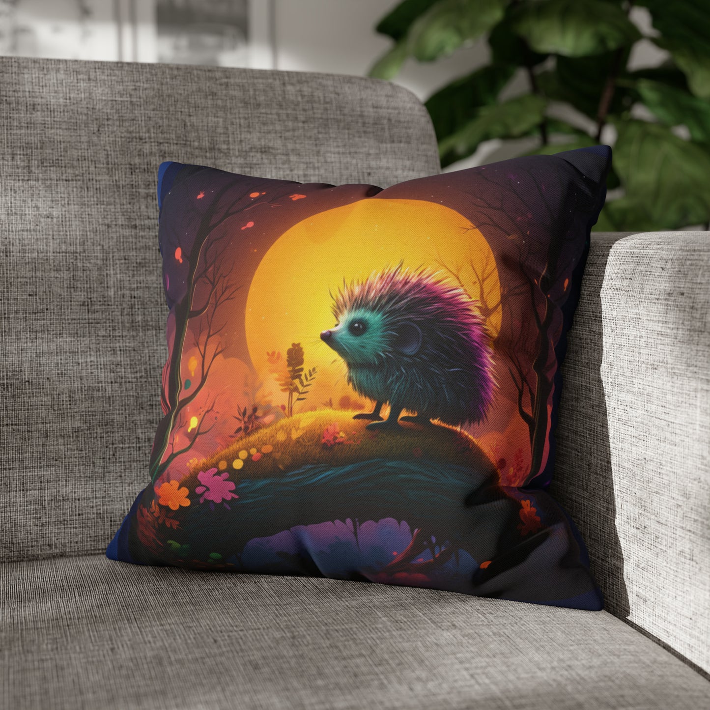 Square Pillow - Cute Hedgehog