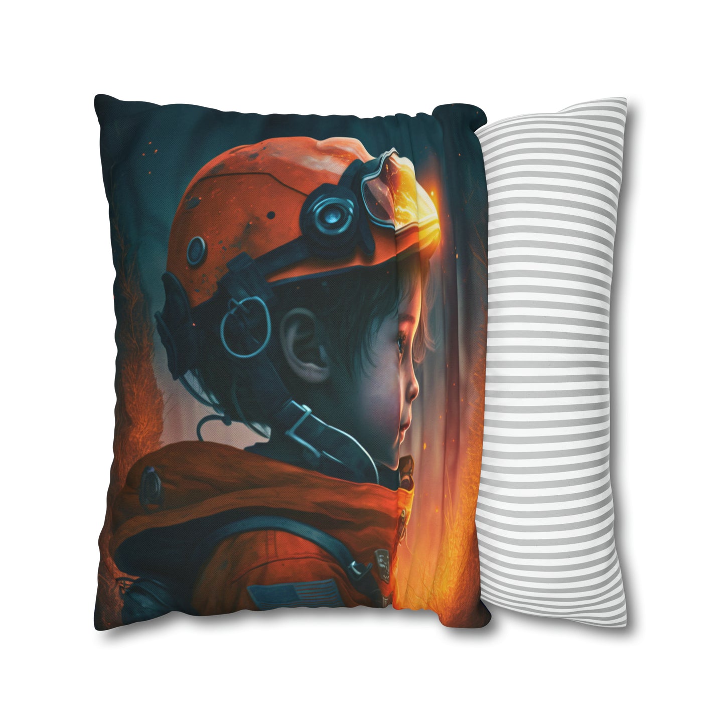 Square Pillow - Jimmy the Firefighter