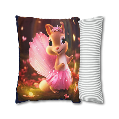 Square Pillow - Cute Ballerina Squirrel