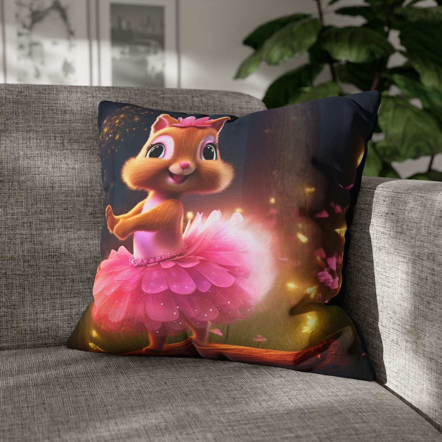 Square Pillow - Cute Ballerina Lily