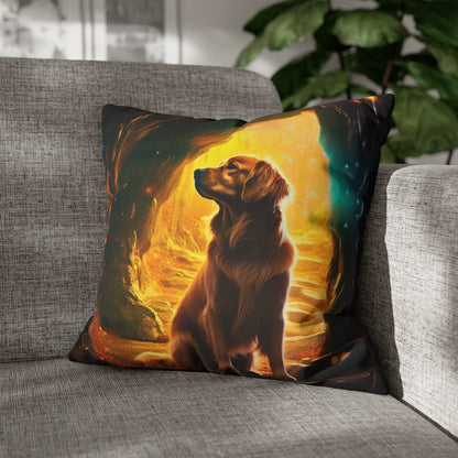 Square Pillow - Golden Retriever Dog