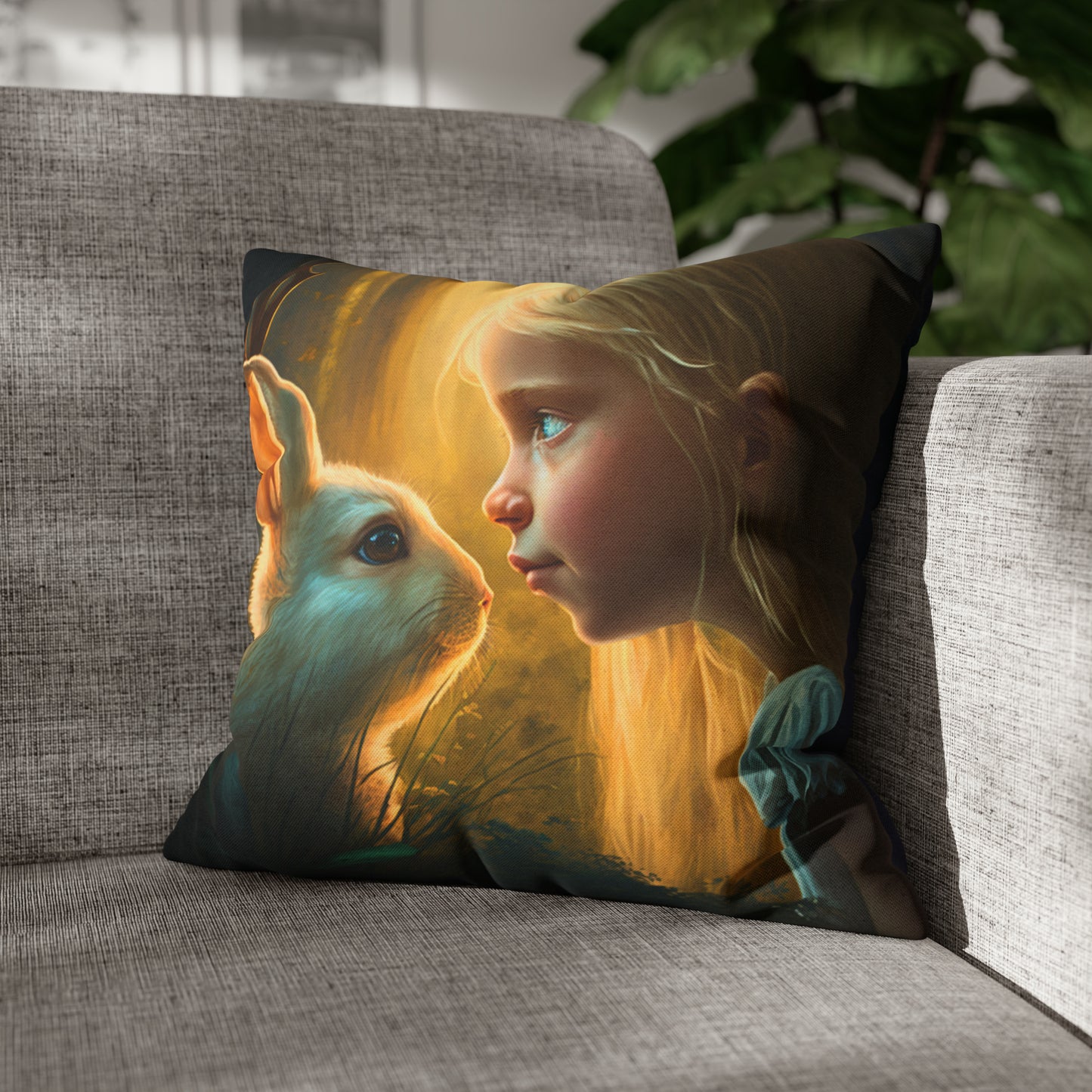 Square Pillow - Lucy and the Enchanted Forest 1