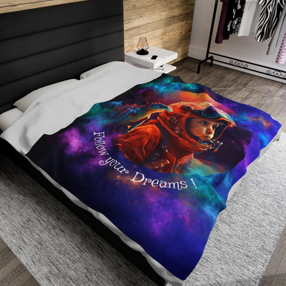 Velveteen Plush Blanket - Liam's Adventures in Space