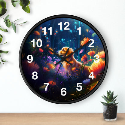 Wall Clock - Cute Golden Retriever Dog