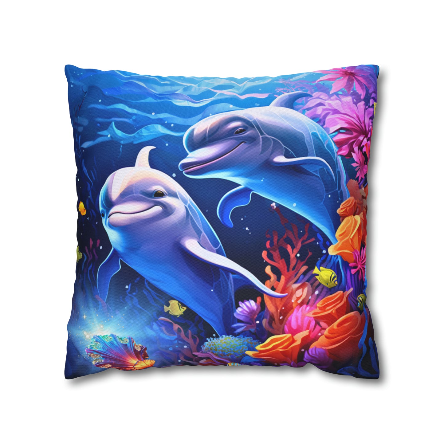 Square Pillow - Underwater Treasure Hunut