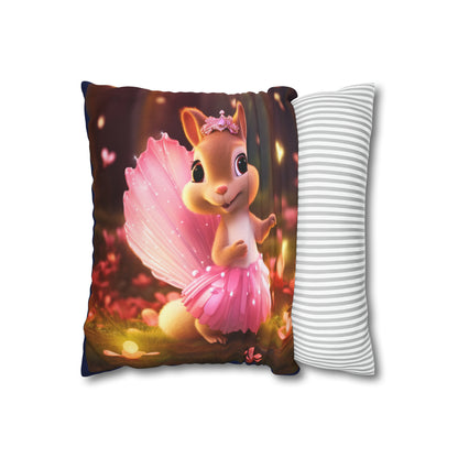 Square Pillow - Cute Ballerina Squirrel