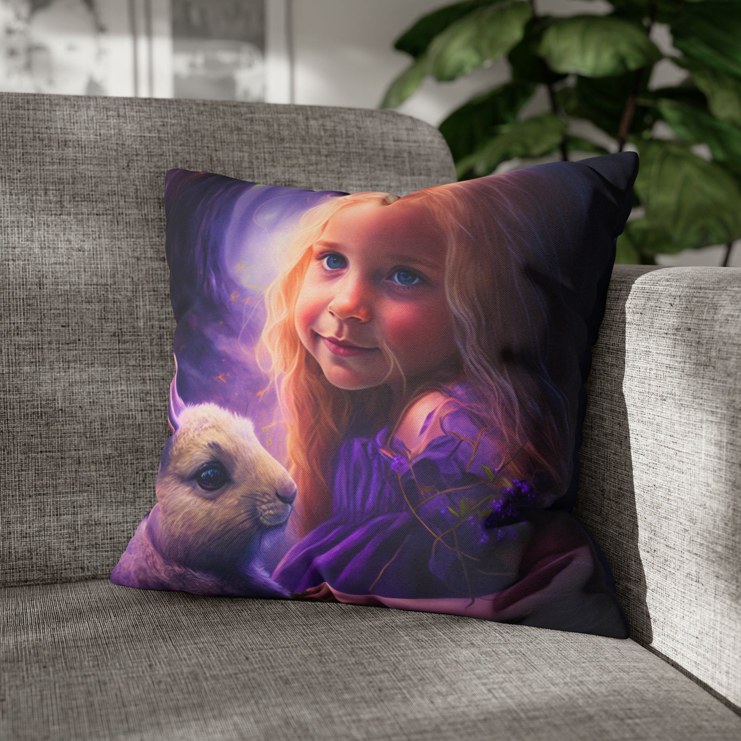 Square Pillow - Lucy and the Enchanted Forest 2