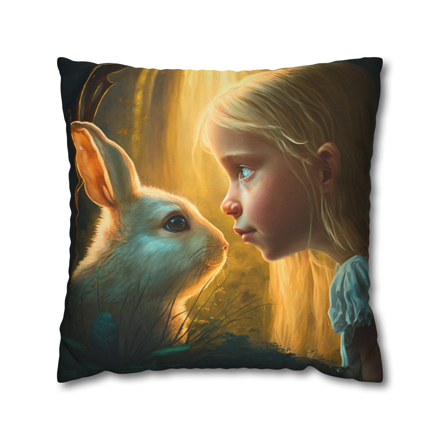 Square Pillow - Lucy and the Enchanted Forest 1