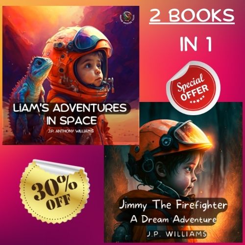 Liam's Adventures in Space + Jimmy the Firefighter Boxset (2 Stories in 1 Book) (Paperback)