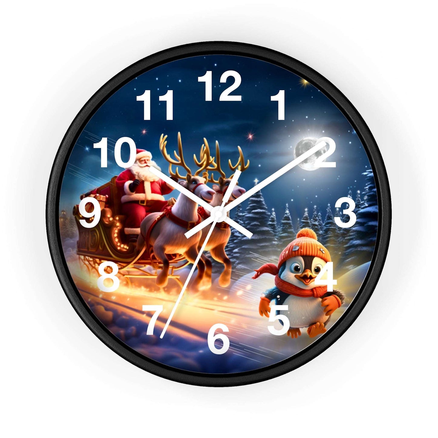 Wall Clock - Christmas with Penguin Pippin