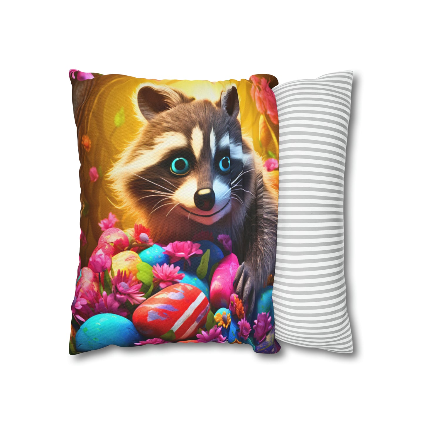 Square Pillow - The Raccoon Who Stole Easter