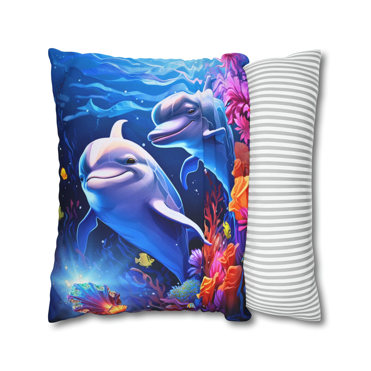 Square Pillow - Underwater Treasure Hunut