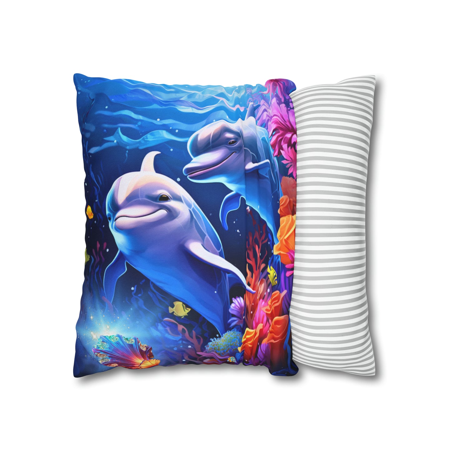 Square Pillow - Underwater Treasure Hunut