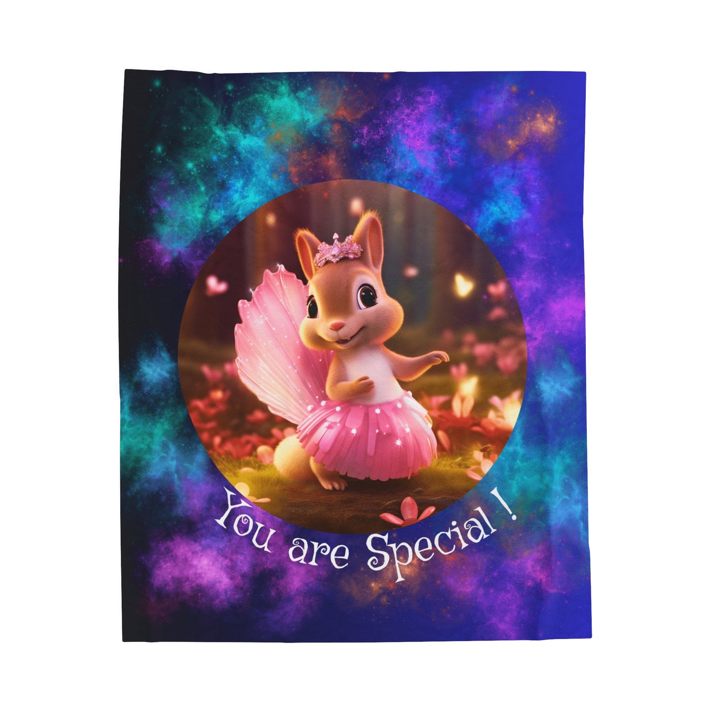 Velveteen Plush Blanket - Lily Ballerina Squirrel