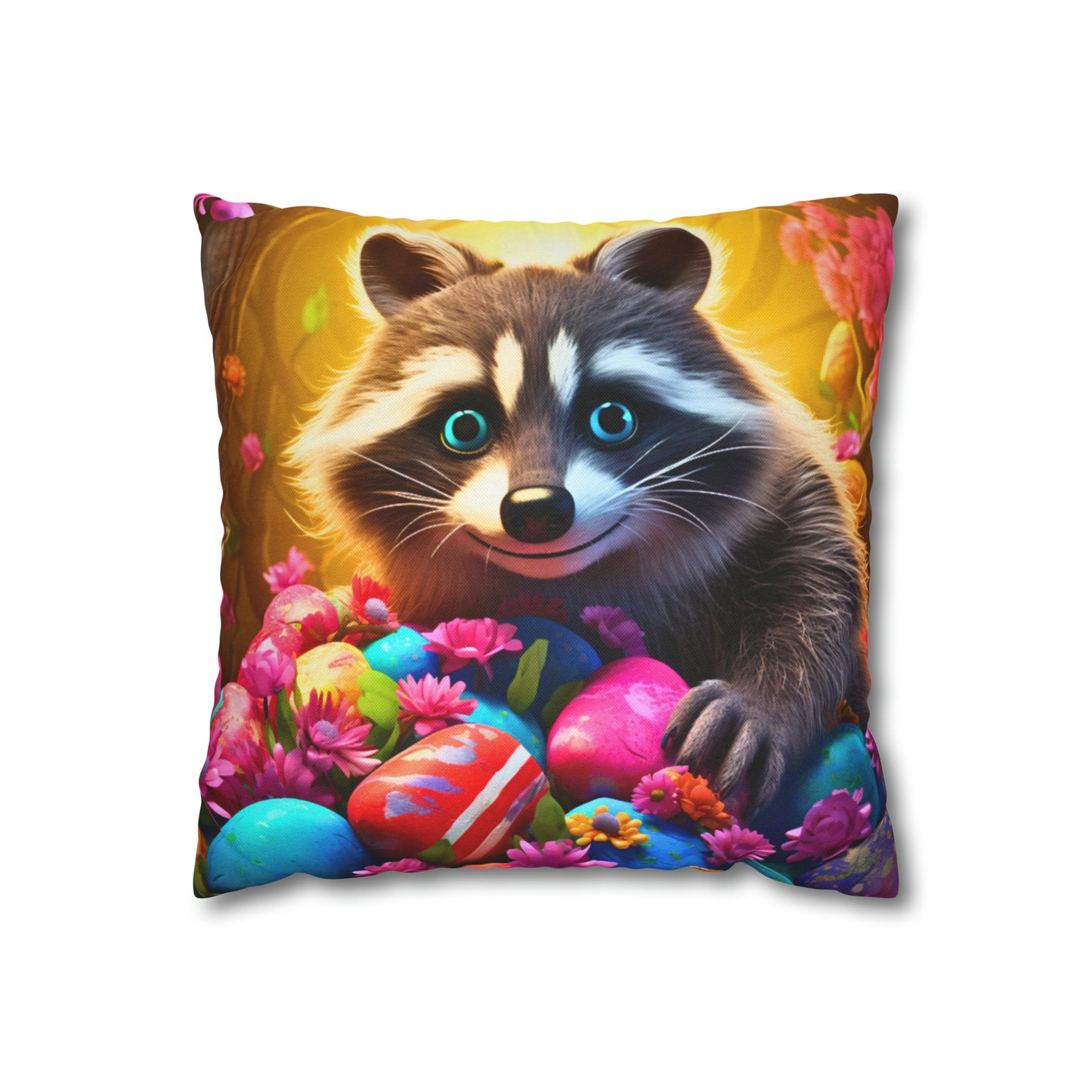 Square Pillow - The Raccoon Who Stole Easter