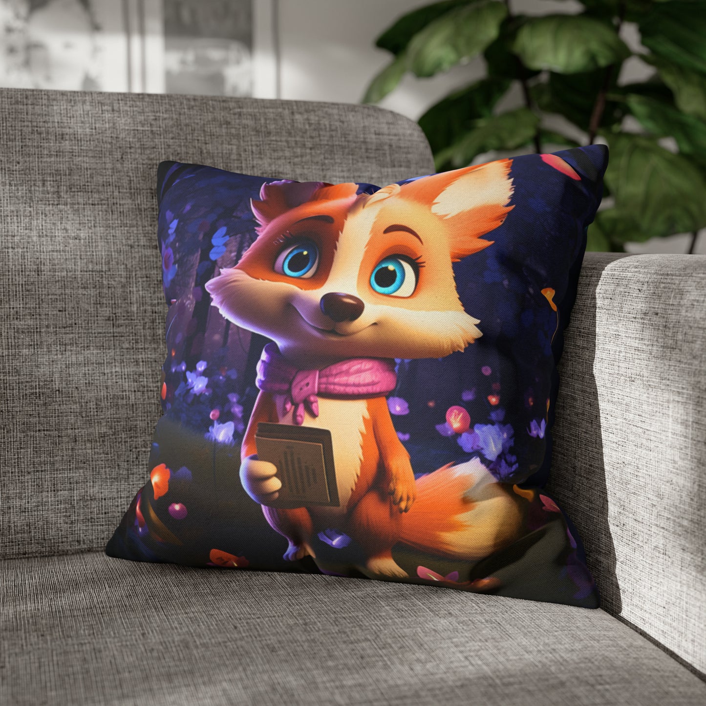 Square Pillow - Cute Fox Jasper