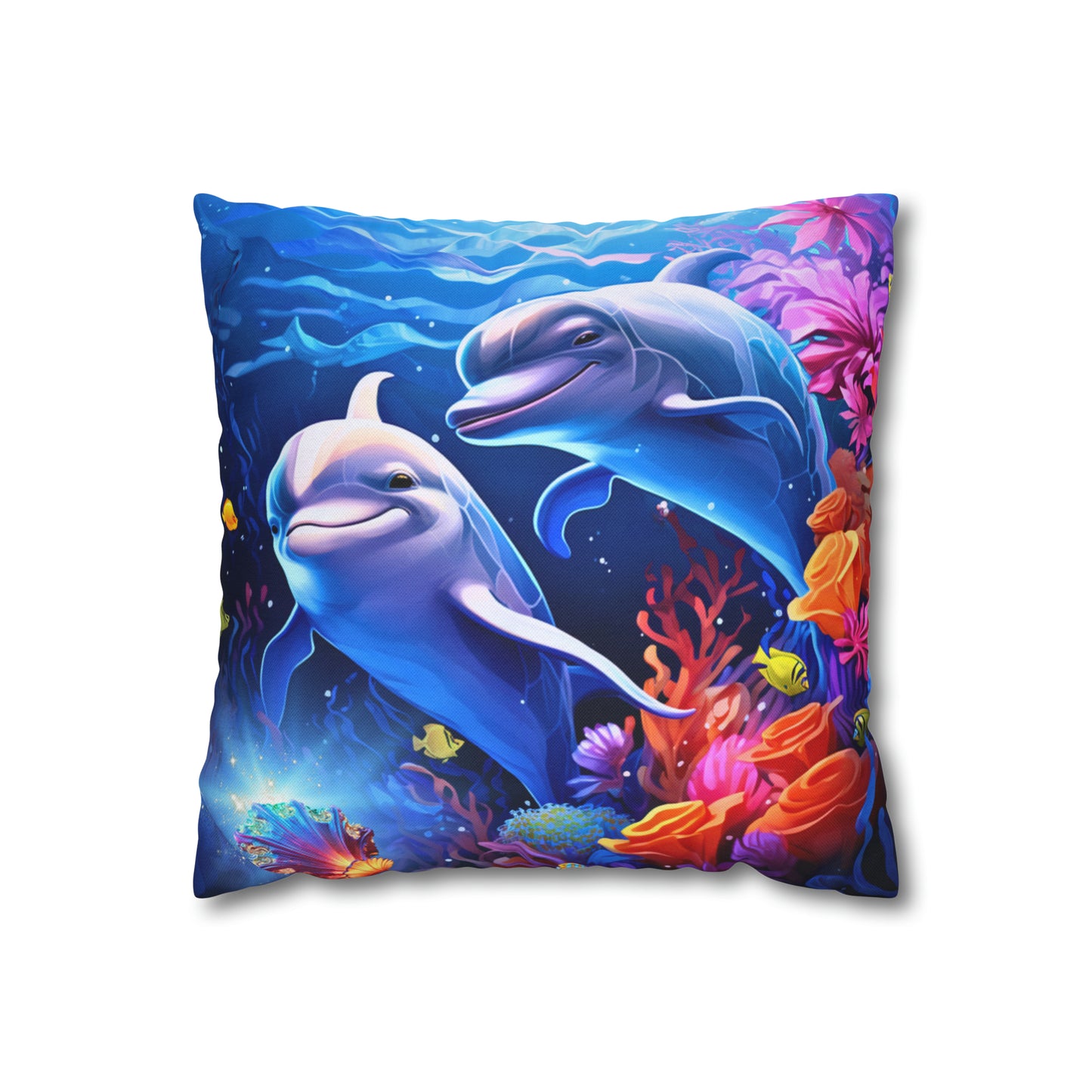Square Pillow - Underwater Treasure Hunut