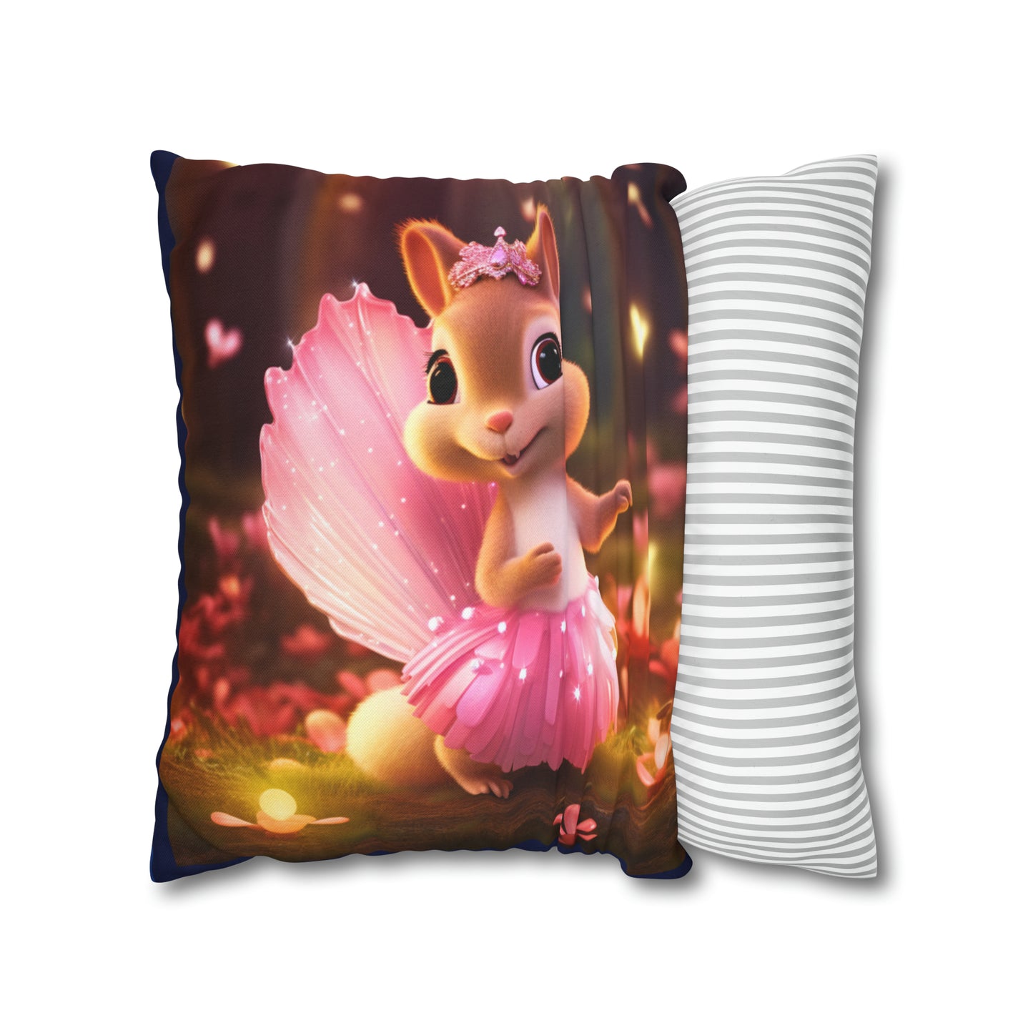 Square Pillow - Cute Ballerina Squirrel