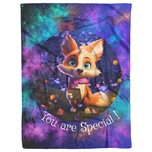 Fleece Blanket - Cute Fox Jasper