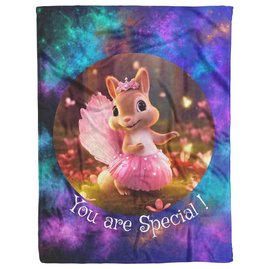 Fleece Blanket - Lily the Cute Ballerina Squirrel