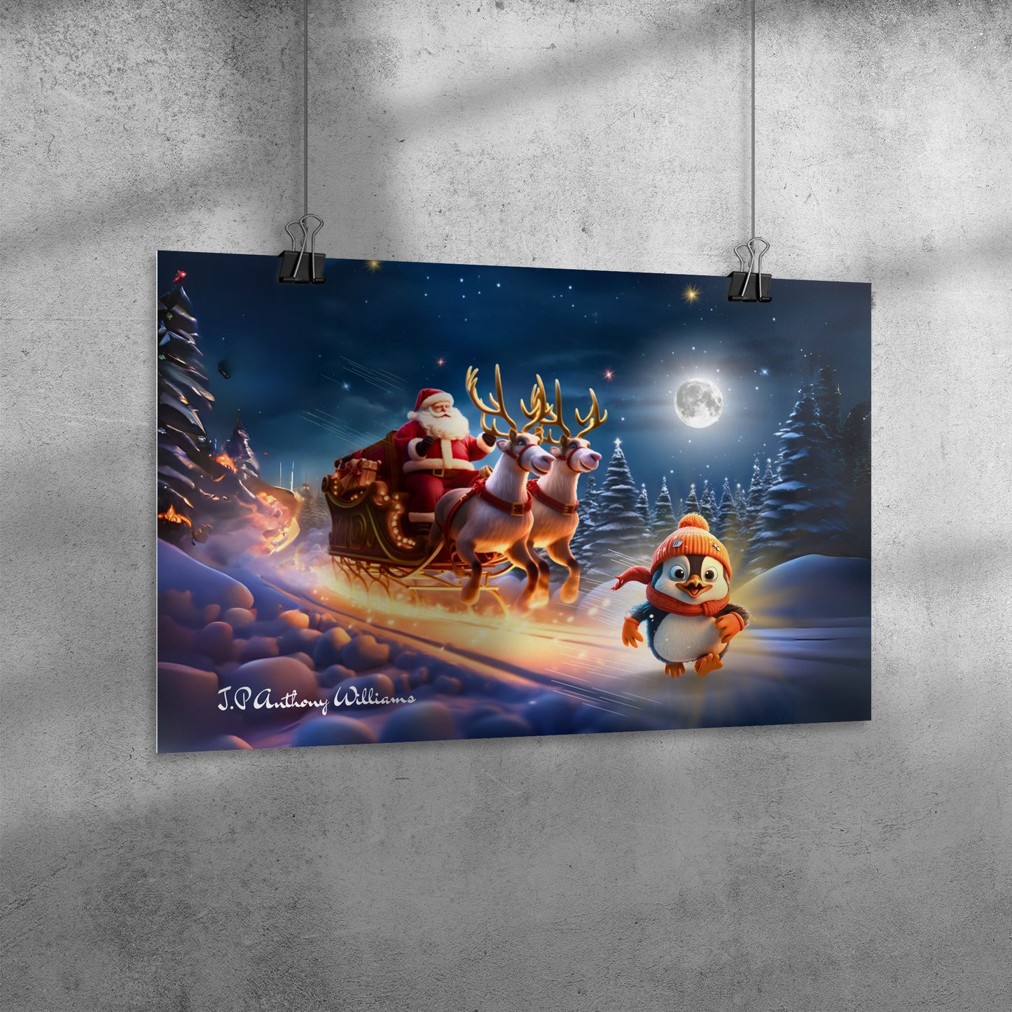 Poster 20" x 30" - Christmas with Penguin Pippin