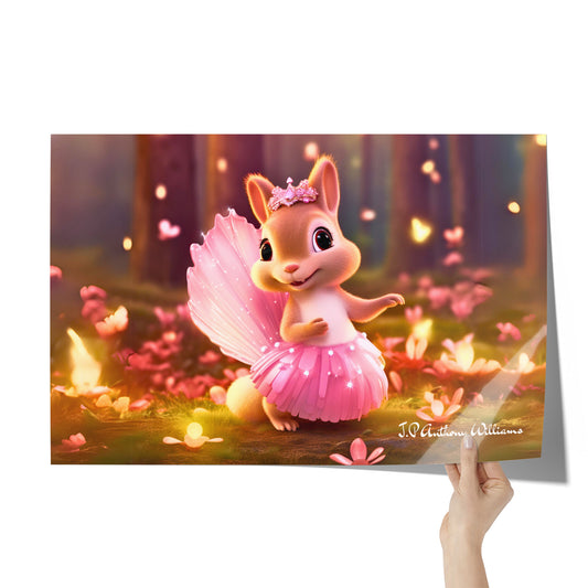 Poster 20" x 30" - Lily the Ballerina Squirrel